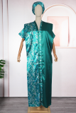 Casual Print Beading V Neck Long Dresses