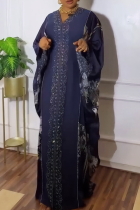 Casual Hot Drill V Neck Long Dresses