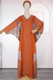 Casual Hot Drill V Neck Long Dresses