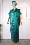 Casual Print Beading V Neck Long Dresses