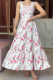 Elegant Print Backless Spaghetti Strap Long Dresses