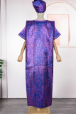 Casual Jacquard Embroidered O Neck Long Dresses