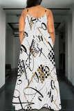 Sexy Print Spaghetti Strap Long Dresses