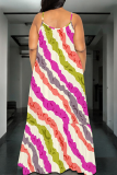 Sexy Print Spaghetti Strap Long Dresses