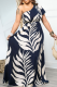 Casual Print Patchwork Oblique Collar Printed Dresses