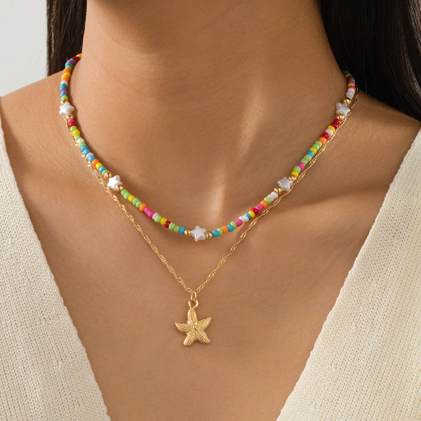 Casual Vacation Chains Beaded Necklaces