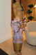 Elegant Print O Neck Wrapped Skirt Dresses