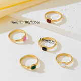 Casual Daily Colorblock Contrast Rings