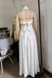 Sexy Solid Color Hollow Out Halter Sleeveless Two Pieces