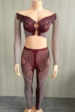 Sexy Solid Color Lace Two Pieces