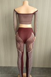 Sexy Solid Color Lace Two Pieces
