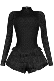 Sexy Solid Color Backless O Neck Skinny Rompers