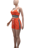 Sexy Casual Strap Design Contrast Spaghetti Strap Sleeveless Two Pieces