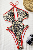 Sexy Leopard Print Hollow Out Swimwears