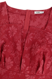 Elegant Jacquard Asymmetrical Collar Long Dresses