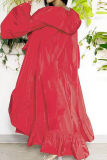 Casual Solid Color Ruffle Cardigan Collar Outerwear