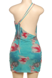 Sexy Print Backless Spaghetti Strap Printed Dresses