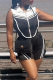 Casual Daily Stripe Zipper Contrast Zipper Collar Sleeveless Two Pieces