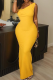 Elegant Solid Color Patchwork Halter Long Dresses