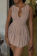 Sexy Solid Color Pleated V Neck Sleeveless Two Pieces