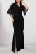 Elegant Solid Color Slit V Neck Long Dresses