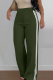Casual Stripe Contrast Loose Mid Waist Conventional Patchwork Bottoms