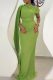 Elegant Solid Color Patchwork Oblique Collar Long Dresses