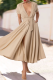 Elegant Solid Color Strap Design Deep V Neck Long Dresses