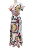 Casual Print V Neck Dresses