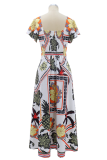 Casual Print V Neck Dresses