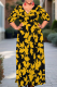 Casual Print Strap Design V Neck Long Plus Size Dresses