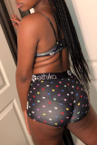 Sexy Print Spaghetti Strap Sleeveless Two Pieces