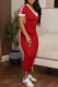 Casual Contrast V Neck Long Dresses