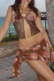 Sexy Print Hollow Out 3 Piece Sets