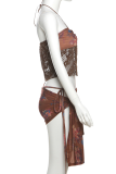Sexy Print Hollow Out 3 Piece Sets