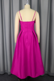 Sexy Prom Solid Color Flower Shape Spaghetti Strap A Line Dresses