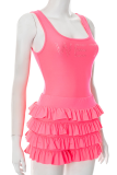Sexy Letters Hot Drill U Neck Sleeveless Two Pieces