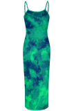 Sexy Print Spaghetti Strap Long Dresses