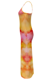Sexy Print Spaghetti Strap Long Dresses