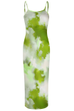 Sexy Print Spaghetti Strap Long Dresses