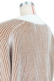 Casual Stripe Turndown Collar Short Sleeve Two Pieces