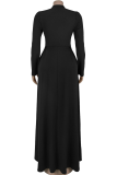 Elegant Solid Color V Neck Long Dresses