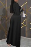 Elegant Solid Color V Neck Long Dresses