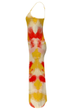 Sexy Print Spaghetti Strap Long Dresses