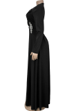 Elegant Solid Color V Neck Long Dresses