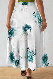 Casual Print Loose Mid Waist Speaker Full Print Bottoms