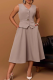 Casual Solid Color Pocket Buckle V Neck Sleeveless Two Pieces