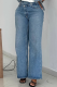 Casual Solid Color Mid Waist Straight Denim Jeans