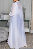 Casual Solid Color See-Through Cardigan Collar Outerwear