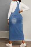 Casual Solid Color Pocket Slit Spaghetti Strap Long Plus Size Dresses